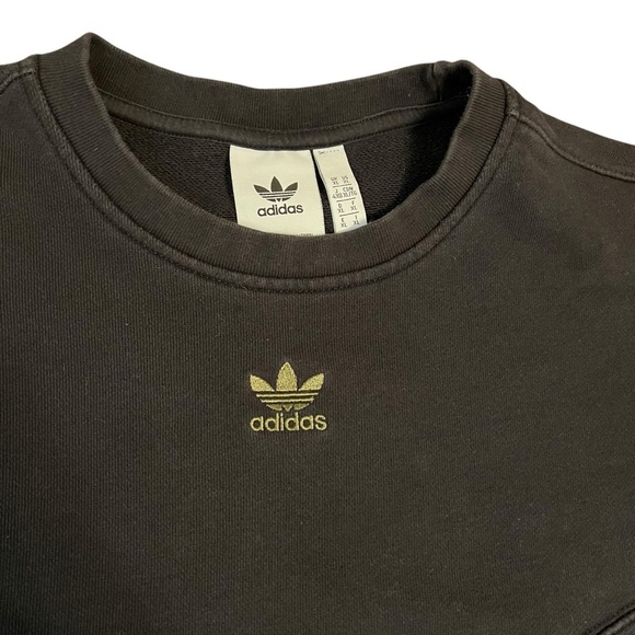 Adidas Originals Black Camo Sleeve Crewneck Sweatshirt XL Chevron Unisex - Picture 3 of 6